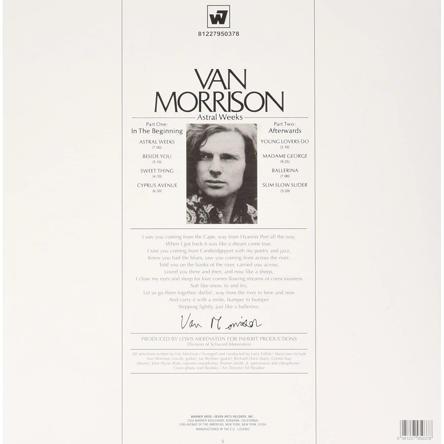 Astral Weeks - Van Morrison [VINYL] - Image 2