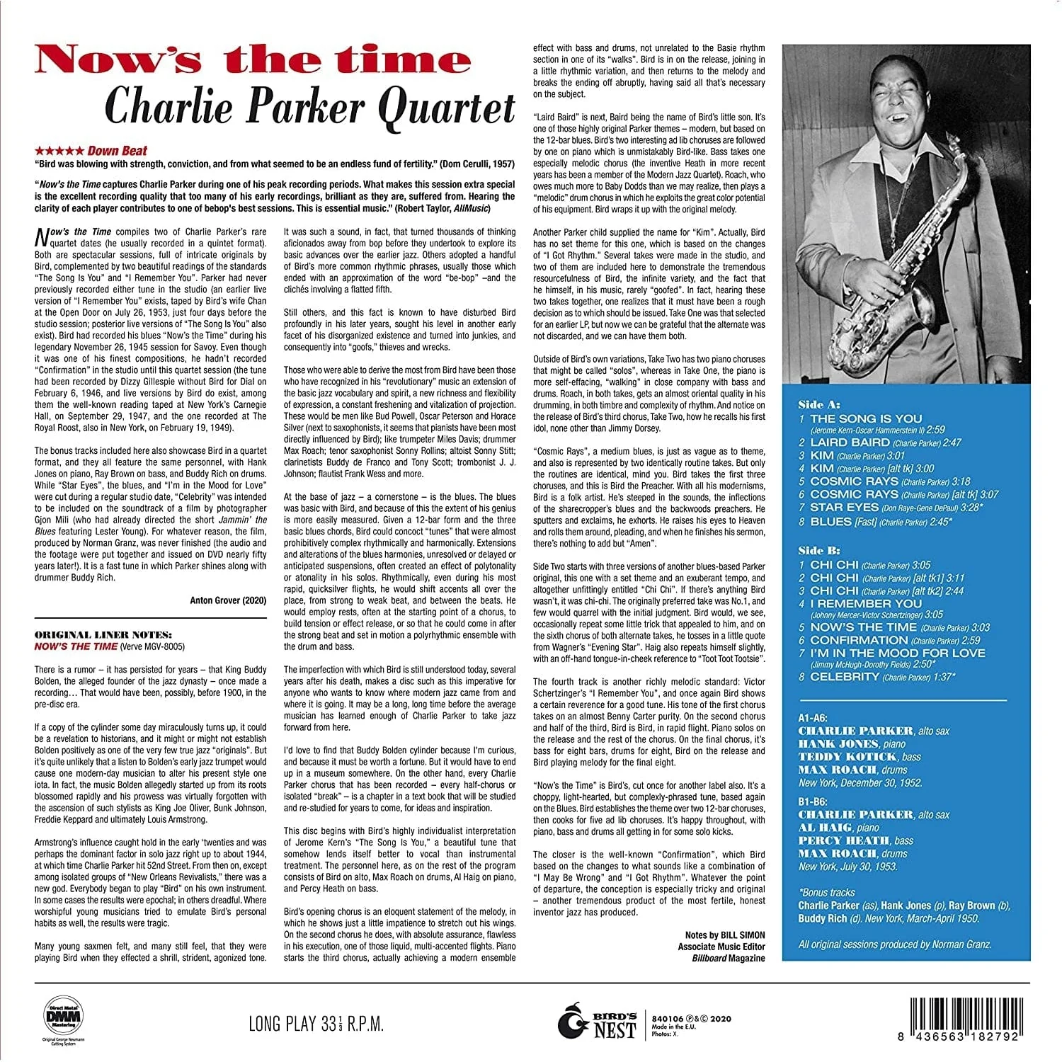 CHARLIE PARKER QUARTET - NOWS THE TIME [VINYL] - Image 2