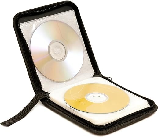 Groov-e Portable CD Wallet - CD Holder Case with Protective Sleeves - 40-Disc Capacity [Accessories]