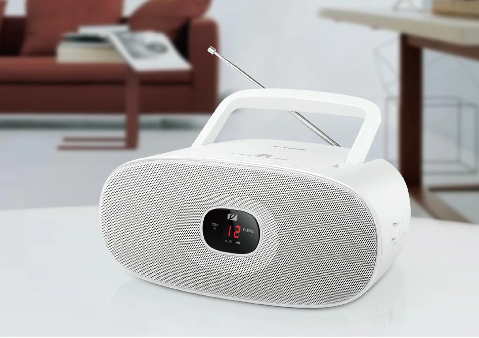 Muse Portable Radio CD Player - White [Tech & Turntables] - Image 2